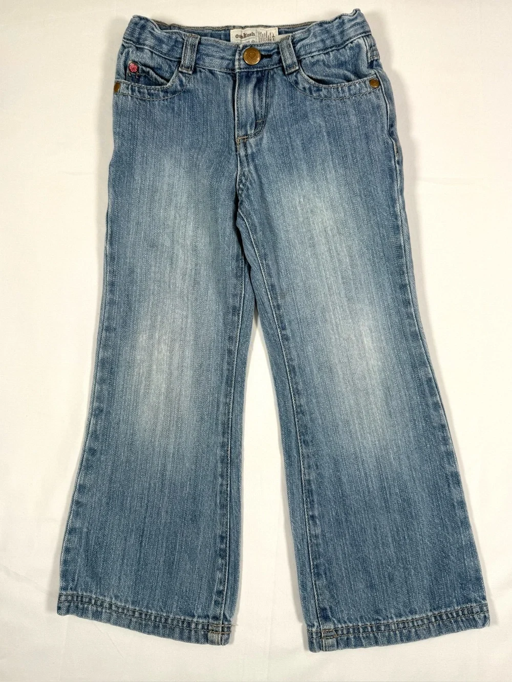OSHKOSH Girls Bootcut Jeans 4R Y2K‎ Butterfly Embroidered Denim Boho Cottagecore